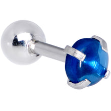 Load image into Gallery viewer, 16G 1/4 Blue CZ Gem Smooth Hemisphere Cartilage Tragus Earring
