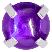 Load image into Gallery viewer, 16G 1/4 Purple CZ Gem Smooth Hemisphere Cartilage Tragus Earring
