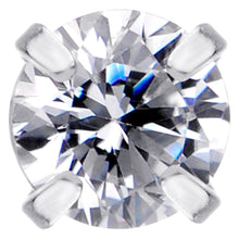 Load image into Gallery viewer, 16G 1/4 Clear CZ Gem G23 Titanium 3mm Cartilage Tragus Earring
