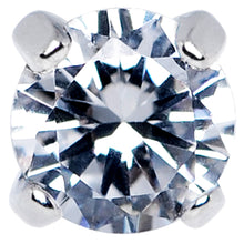 Load image into Gallery viewer, 16G 1/4 Clear CZ Gem G23 Titanium 4mm Cartilage Tragus Earring
