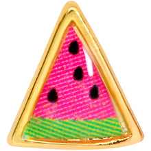 Load image into Gallery viewer, 20G 5/16 Gold Tone Watermelon L Shaped Nose Ring
