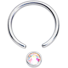 Load image into Gallery viewer, 16G 3/8 Aurora Gem 4mm Disc BCR Ball Closure Ring
