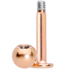 Load image into Gallery viewer, 14G 5/16 Rose Gold Tone Simple Labret Monroe Tragus
