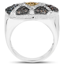 Load image into Gallery viewer, 0.61 Carat Genuine Multi Diamond .925 Sterling Silver Ring
