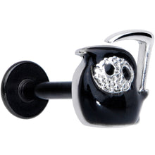 Load image into Gallery viewer, 16G 5/16 Black Grim Reaper Halloween Labret Monroe Tragus
