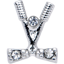 Load image into Gallery viewer, 16G 5/16 Clear CZ Gem Crossed Golf Clubs Labret Monroe Tragus
