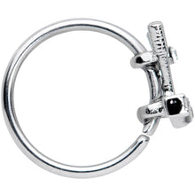 Load image into Gallery viewer, 20G 5/16 Clear CZ Gem Crossed Golf Clubs Nose Hoop
