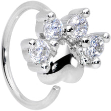 Load image into Gallery viewer, 20G 5/16 Clear Gem Paw Print Cat Nose Hoop
