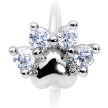 Load image into Gallery viewer, 20G 5/16 Clear Gem Paw Print Cat Nose Hoop
