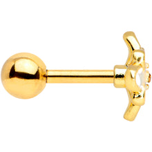 Load image into Gallery viewer, 16G 1/4 Yellow Gem Gold Tone White Flower Cartilage Tragus
