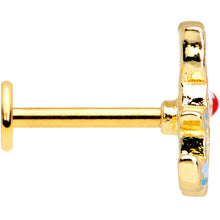 Load image into Gallery viewer, 16G 5/16 Gold Tone Blue White Mermaid Cat Labret Monroe Tragus
