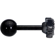 Load image into Gallery viewer, 16G 1/4 Black Gem Black Bat Halloween Cartilage Tragus Earring
