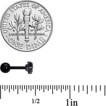 Load image into Gallery viewer, 16G 1/4 Black Gem Black Bat Halloween Cartilage Tragus Earring
