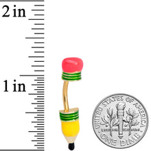 Load image into Gallery viewer, Get to Work Yellow Pencil Double Mount Belly Ring
