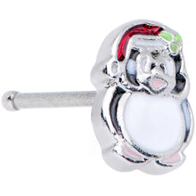 Load image into Gallery viewer, 20G 1/4 Black White Red Santa Penguin Christmas Nose Bone
