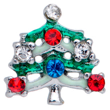 Load image into Gallery viewer, 20G 1/4 Clear Blue Red Gem Christmas Tree Nose Bone
