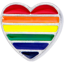 Load image into Gallery viewer, 16G 1/4 Rainbow Pride Heart Cartilage Tragus Earring
