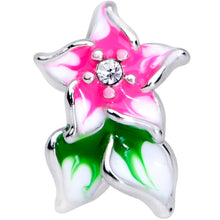 Load image into Gallery viewer, 16G 1/4 Clear Gem Tropical Flower Cartilage Tragus Earring
