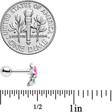 Load image into Gallery viewer, 16G 1/4 Clear Gem Tropical Flower Cartilage Tragus Earring
