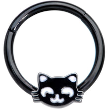 Load image into Gallery viewer, 16G 3/8 Black Cat Halloween Hinged Septum Clicker
