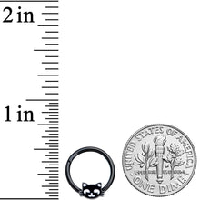 Load image into Gallery viewer, 16G 3/8 Black Cat Halloween Hinged Septum Clicker
