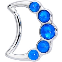 Load image into Gallery viewer, 16G 3/8 Blue Orb Moon Left Ear Closure Ring
