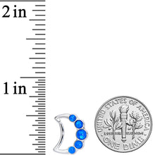 Load image into Gallery viewer, 16G 3/8 Blue Orb Moon Left Ear Closure Ring

