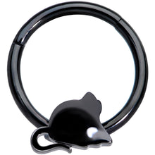 Load image into Gallery viewer, 16G 3/8 Black Mouse Septum Clicker
