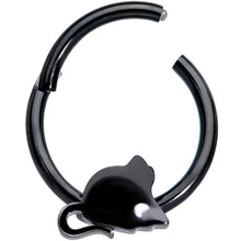 Load image into Gallery viewer, 16G 3/8 Black Mouse Septum Clicker
