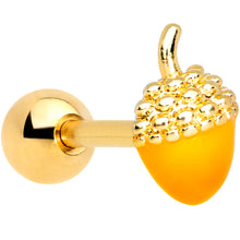 Load image into Gallery viewer, 16G 1/4 Gold Tone Orange Acorn Cartilage Tragus
