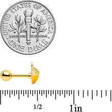 Load image into Gallery viewer, 16G 1/4 Gold Tone Orange Acorn Cartilage Tragus
