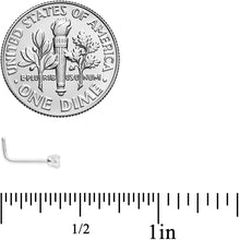 Load image into Gallery viewer, 20G 1/4 Clear 2mm CZ Gem L Shaped Nose Ring
