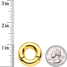 Load image into Gallery viewer, 0G 1/2 Gold Tone PVD Steel Hinged Segment Ring
