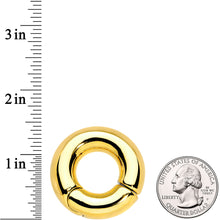 Load image into Gallery viewer, 00G 5/8 Gold Tone PVD Steel Hinged Segment Ring
