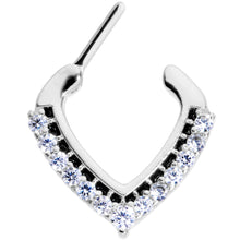 Load image into Gallery viewer, 16G 5/16 Clear CZ Gem Chevron Septum Clicker
