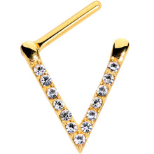 Load image into Gallery viewer, 16G 5/16 Clear CZ Gem Gold Tone Sleek Triangle Septum Clicker
