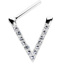 Load image into Gallery viewer, 16G 5/16 Clear CZ Gem Sleek Triangle Septum Clicker
