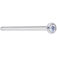 Load image into Gallery viewer, 18G 3/4 Clear CZ Gem Grade 23 Titanium Fishtail Nose Ring 3mm
