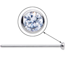 Load image into Gallery viewer, 18G 3/4 Clear CZ Gem Grade 23 Titanium Fishtail Nose Ring 3mm
