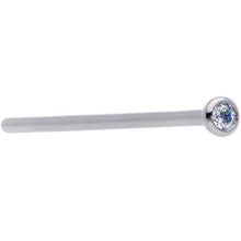 Load image into Gallery viewer, 20G 3/4 Clear CZ Gem Grade 23 Titanium Fishtail Nose Ring 2mm
