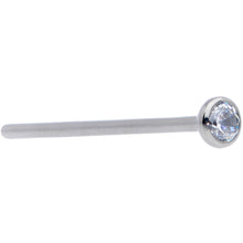 Load image into Gallery viewer, 20G 3/4 Clear CZ Gem Grade 23 Titanium Fishtail Nose Ring 2.5mm
