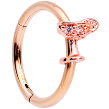 Load image into Gallery viewer, 16G 3/8 Clear Gem Rose Gold Tone Cocktail New Year Septum Clicker
