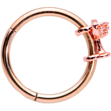 Load image into Gallery viewer, 16G 3/8 Clear Gem Rose Gold Tone Cocktail New Year Septum Clicker
