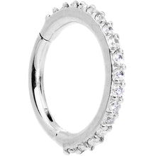 Load image into Gallery viewer, 16G 5/16 Clear CZ Gem Stainless Steel Hinged Segment Ring
