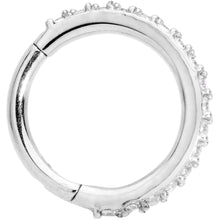 Load image into Gallery viewer, 16G 5/16 Clear CZ Gem Stainless Steel Hinged Segment Ring
