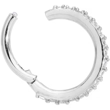 Load image into Gallery viewer, 16G 5/16 Clear CZ Gem Stainless Steel Hinged Segment Ring
