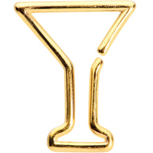Load image into Gallery viewer, 16G 5/16 Gold Tone Bottoms Up Wine Glass Closure Ring
