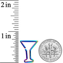 Load image into Gallery viewer, 16G 5/16 Rainbow Plated Bottoms Up Wine Glass Closure Ring
