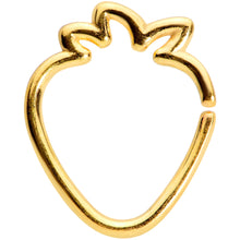 Load image into Gallery viewer, 16G 5/16 Gold Tone Fruit Strawberry Closure Ring

