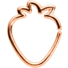 Load image into Gallery viewer, 16G 5/16 Rose Gold Tone Fruit Strawberry Closure Ring

